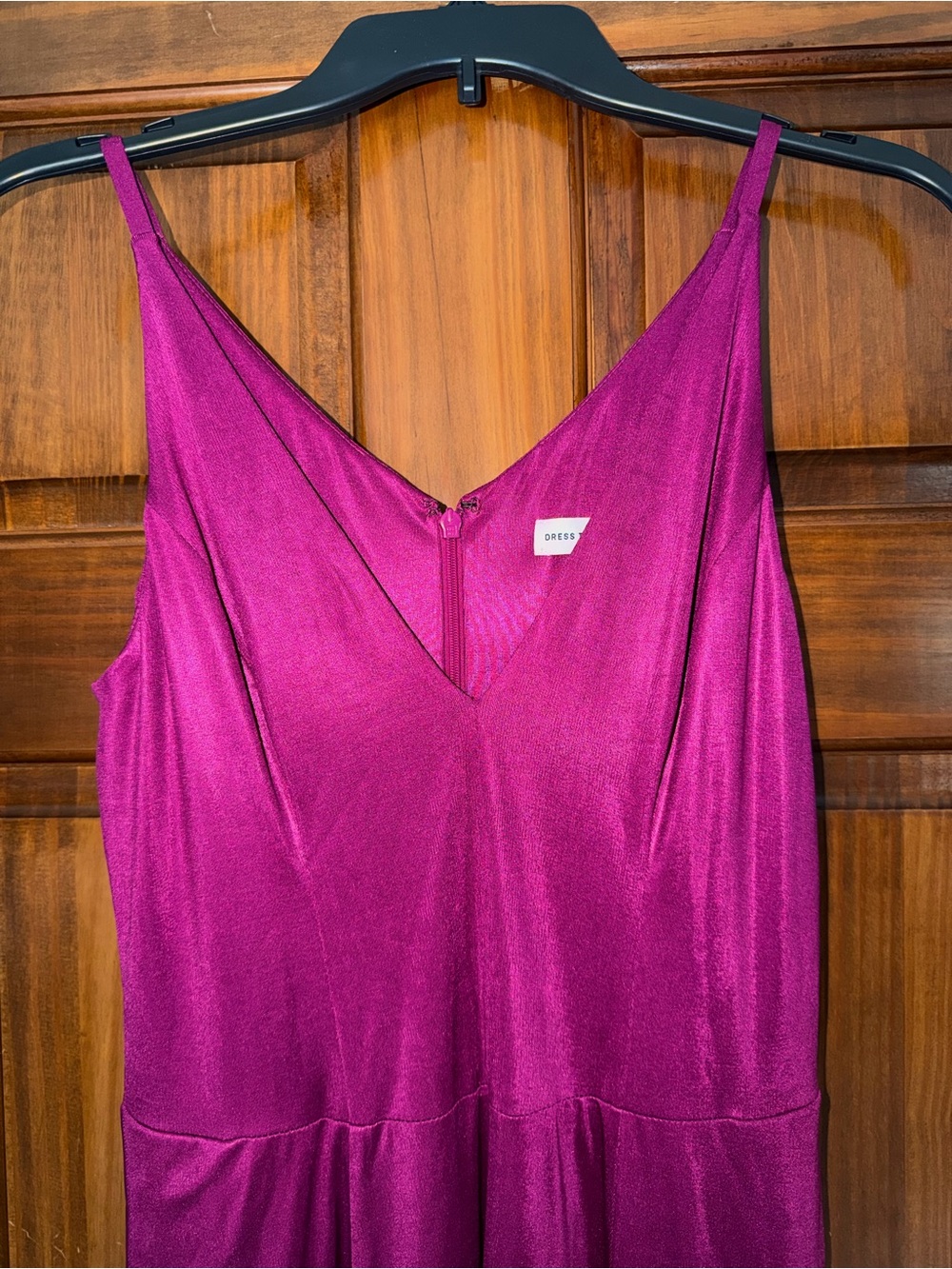 Dress the Population Fuchsia V-Neck Maxi Dress with Pockets - Picture 3 of 10